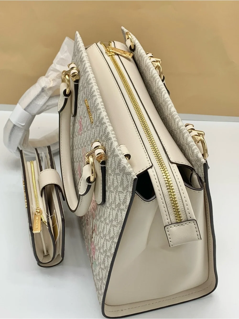 Michael Kors Marilyn Medium Embellished Signature Logo satchel with wallet set